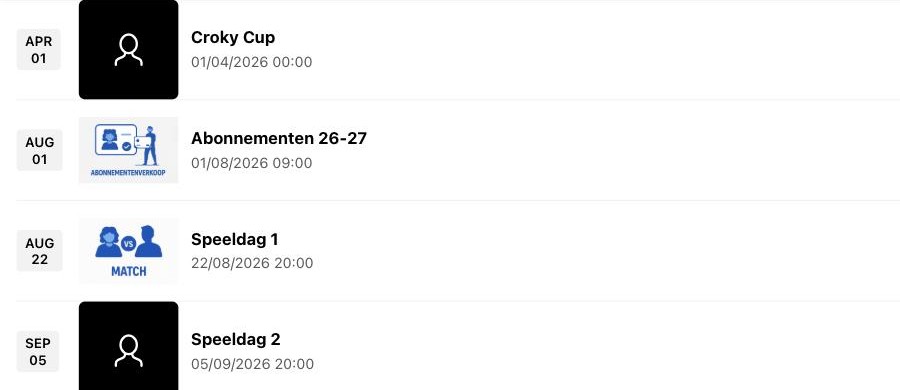 Kies eerst het event waarvoor je wil scannen.